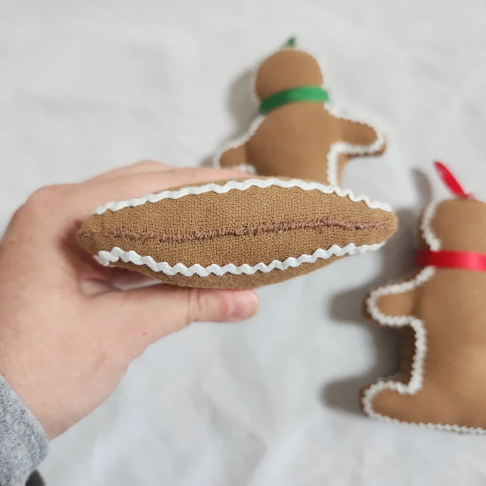 Vintage Handmade Stuffed Gingerbread Man Ornaments